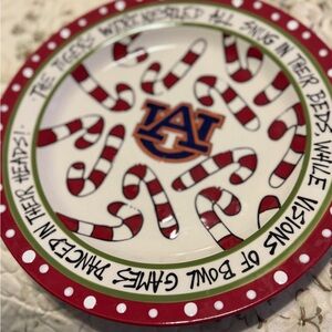 Festive Auburn Candy Cane Holiday Plate